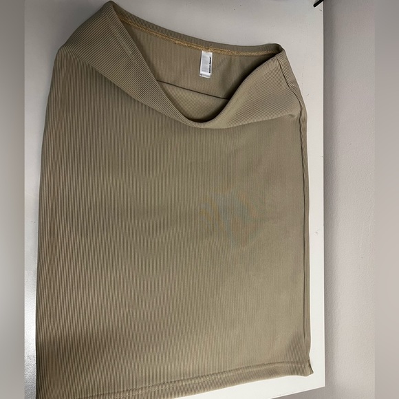 American Apparel Ribbed Beige Skirt Size L - Picture 5 of 9